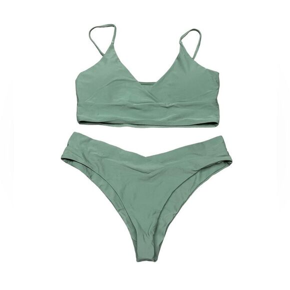 Bikini Swim Suit Green Two Piece size XL - Picture 1 of 4